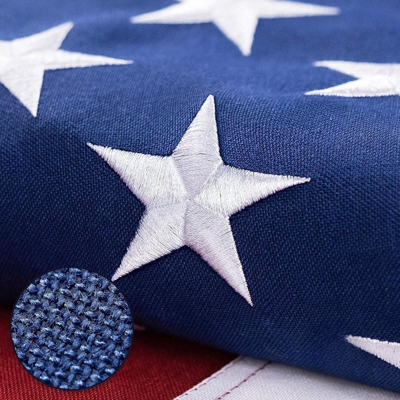 DANF FLAG American Flag for Outside 4x6 Ft - TearProof Series Outdoor Use US Flags - Long Lasting, Fade Resistant - Thick Spun Polyester USA Banner - High Wind United States Flag - Embroidered Stars, Sewn Stripes, Brass Grommets - Image 1